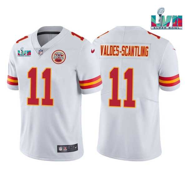 Men & Women & Youth Kansas City Chiefs #11 Marquez Valdes-Scantling White Super Bowl LVII Patch Vapor Untouchable Limited Stitched Jersey->kansas city chiefs->NFL Jersey